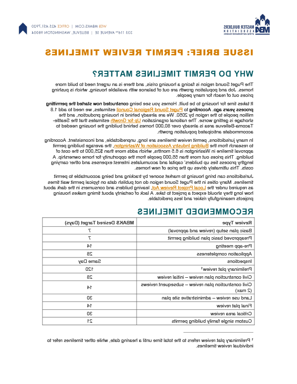 Permit Review Timelines Issue Brief